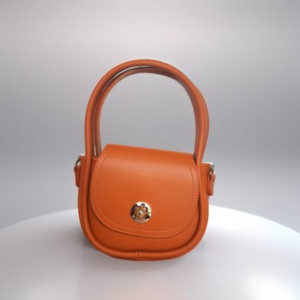 Turuncu Yuvarlak Form Mini El Çantası